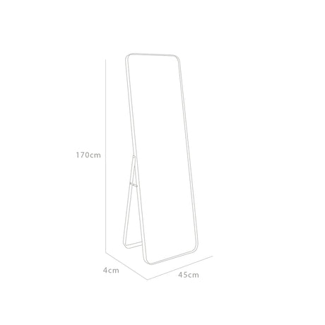 Espejo de Piso Riga Negro 45x170cm Rectangular con Marco Metálico - ESPEJOS DE PARED | Bylmo