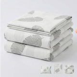 Juego de Sabanas Leaf Gray Blanco para colchón Sencillo 100 X 190 Cm 200 Hilos Con Elastico - SABANAS | Bylmo
