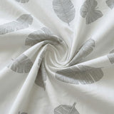 Juego de Sabanas Leaf Gray Blanco para colchón Doble 140 X 190 Cm 200 Hilos Con Elastico - SABANAS | Bylmo