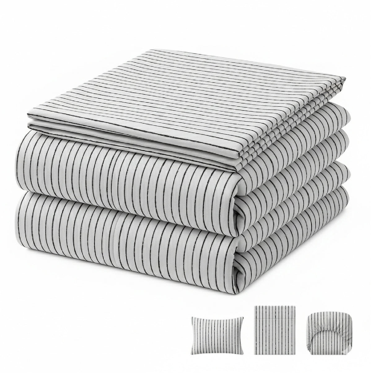Juego de Sabanas Lunna Print Blanco para colchón Sencillo 100 X 190 Cm 200 Hilos Con Elastico - SABANAS | Bylmo