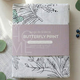 Juego de Sabanas Butterfly Print Blanco para colchón Sencillo 100 X 190 Cm 200 Hilos Con Elastico - SABANAS | Bylmo