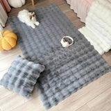 Tapete de Sala Terciopelo Gris Claro 150x200cm Rectangular Muy Suave Pet Friendly - TAPETES Y ALFOMBRAS | Bylmo