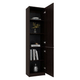 Estantería Home M5 Nogal y Negro 45x180.6cm Rectangular con Tres Entrepaños y Dos Puertas - BIBLIOTECAS Y ESTANTERIAS | Bylmo