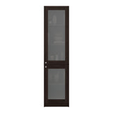 Estantería Home M6 Nogal y Negro 45x180.6cm Rectangular con Tres Entrepaños y Dos Puertas con Vidrio - BIBLIOTECAS Y ESTANTERIAS | Bylmo