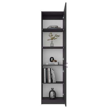Estantería Home M5 Plomo y Blanco 45x180.6cm Rectangular con Tres Entrepaños y Dos Puertas - BIBLIOTECAS Y ESTANTERIAS | Bylmo