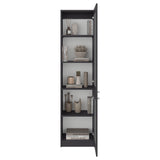 Estantería Home M6 Plomo y Blanco 45x180.6cm Rectangular con Tres Entrepaños y Dos Puertas con Vidrio - BIBLIOTECAS Y ESTANTERIAS | Bylmo