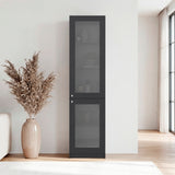 Estantería Home M6 Plomo y Blanco 45x180.6cm Rectangular con Tres Entrepaños y Dos Puertas con Vidrio - BIBLIOTECAS Y ESTANTERIAS | Bylmo