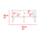 Mesa de Centro Vance Capri y Fresno Europeo 80x40cm Rectangular con Patas y Compartimiento - MESAS DE CENTRO | Bylmo