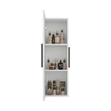 Gabinete de Baño Vanguard Blanco y Nogal 32x97.5cm Rectangular con Dos Entrepaños y Una Puerta - GABINETES DE BANHO | Bylmo
