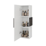 Gabinete de Baño Vanguard Blanco y Nogal 32x97.5cm Rectangular con Dos Entrepaños y Una Puerta - GABINETES DE BANHO | Bylmo