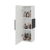 Gabinete de Baño Vanguard Blanco y Wengue 32x97.5cm Rectangular con Dos Entrepaños y Una Puerta - GABINETES DE BANHO | Bylmo