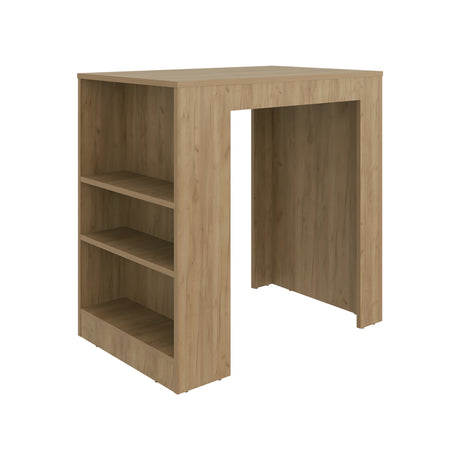 Isla de Cocina Portree Fresno 92x91.3cm Con Tres Compartimientos y Dos Entrepaños - BARRAS Y MUEBLES AUXILIARES | Bylmo