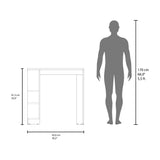 Isla de Cocina Portree Nogal 92x91.3cm Con Tres Compartimientos y Dos Entrepaños - BARRAS Y MUEBLES AUXILIARES | Bylmo