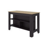 Isla de Cocina Cala Wengue y Fresno 138.3x90cm Con Tres Compartimientos y Un Entrepaño - BARRAS Y MUEBLES AUXILIARES | Bylmo