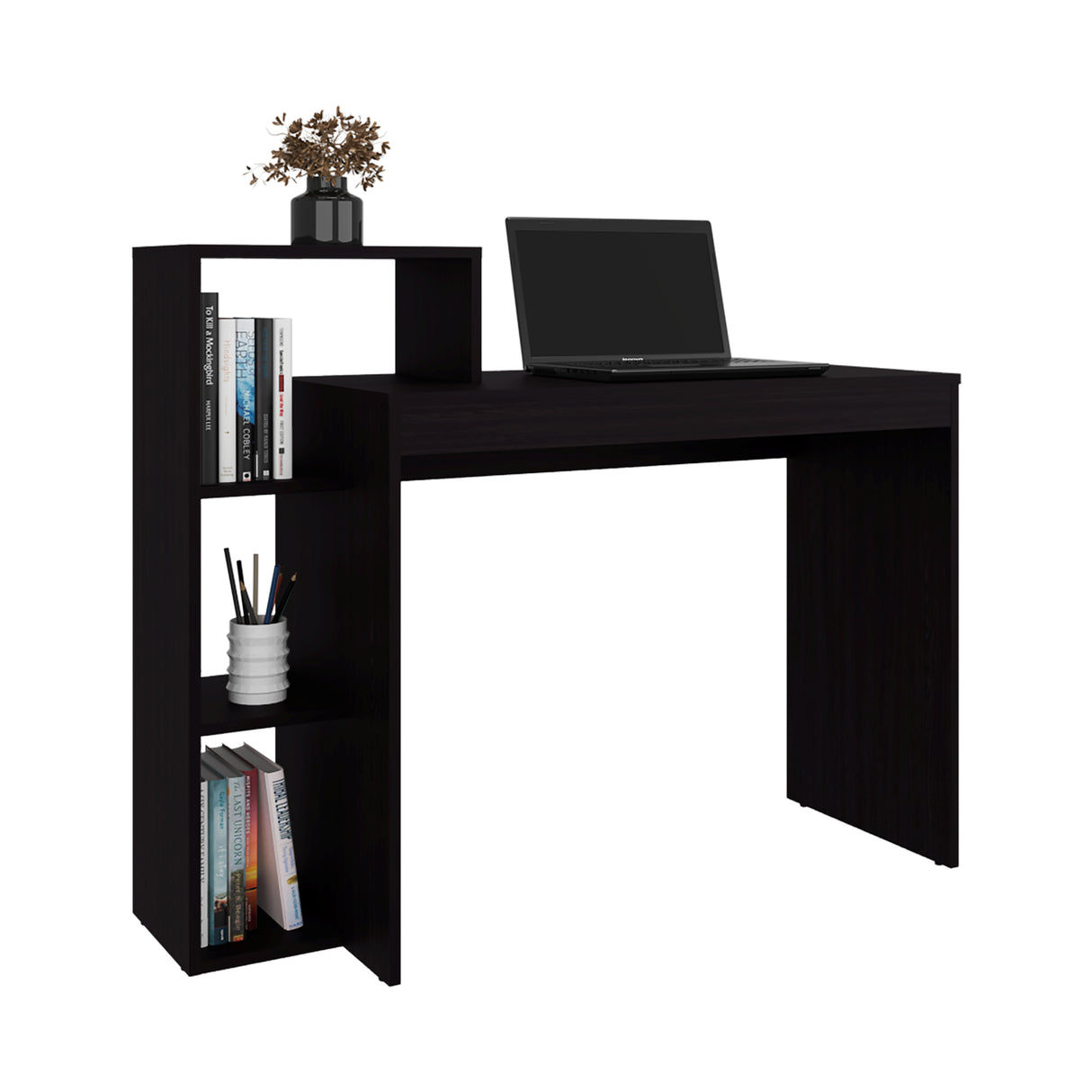 Escritorio Britt Wengue 110x90cm con Organizador de Libros - ESCRITORIOS | Bylmo