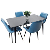 Juego de Comedor Genova Negro 140x75cm Rectangular de Cuatro Puestos con Cuatro Sillas - COMEDORES | Bylmo