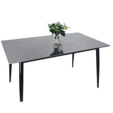 Juego de Comedor Genova Negro 140x75cm Rectangular de Cuatro Puestos con Cuatro Sillas - COMEDORES | Bylmo