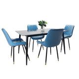 Juego de Comedor Genova Negro 140x75cm Rectangular de Cuatro Puestos con Cuatro Sillas