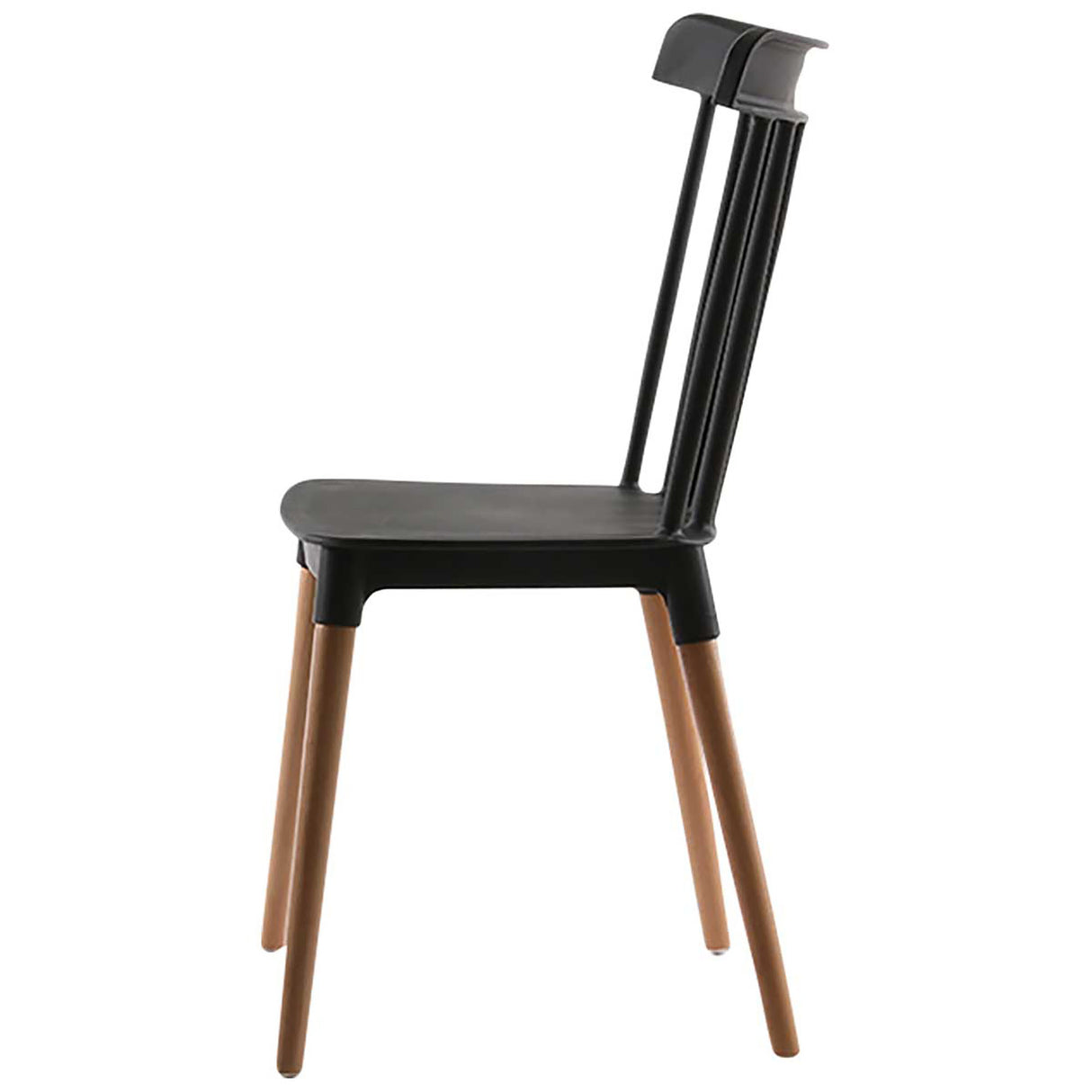 Silla de Comedor Atena Negro 43x84cm con Espaldar y Asisento Ovalado - SILLAS Y BUTACOS | Bylmo