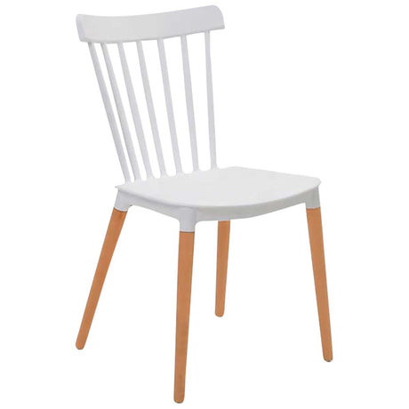 Silla de Comedor Atena Blanco 43x84cm con Espaldar y Asisento Ovalado - SILLAS Y BUTACOS | Bylmo