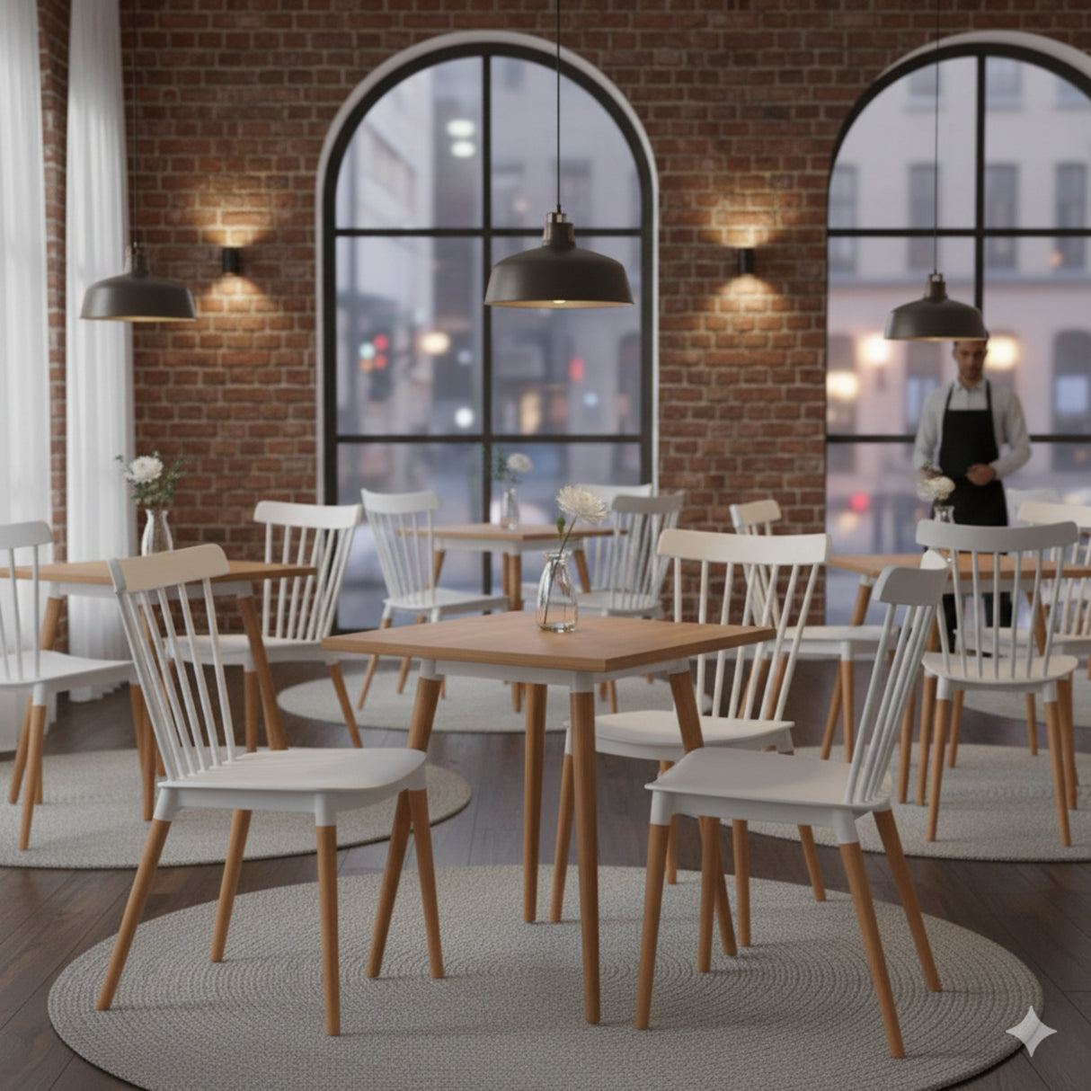 Silla de Comedor Atena Blanco 43x84cm con Espaldar y Asisento Ovalado - SILLAS Y BUTACOS | Bylmo