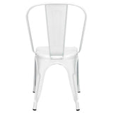 Silla para Restaurante Tolix Blanco 43x84cm con Espaldar y Asisento Ovalado - SILLAS Y BUTACOS | Bylmo