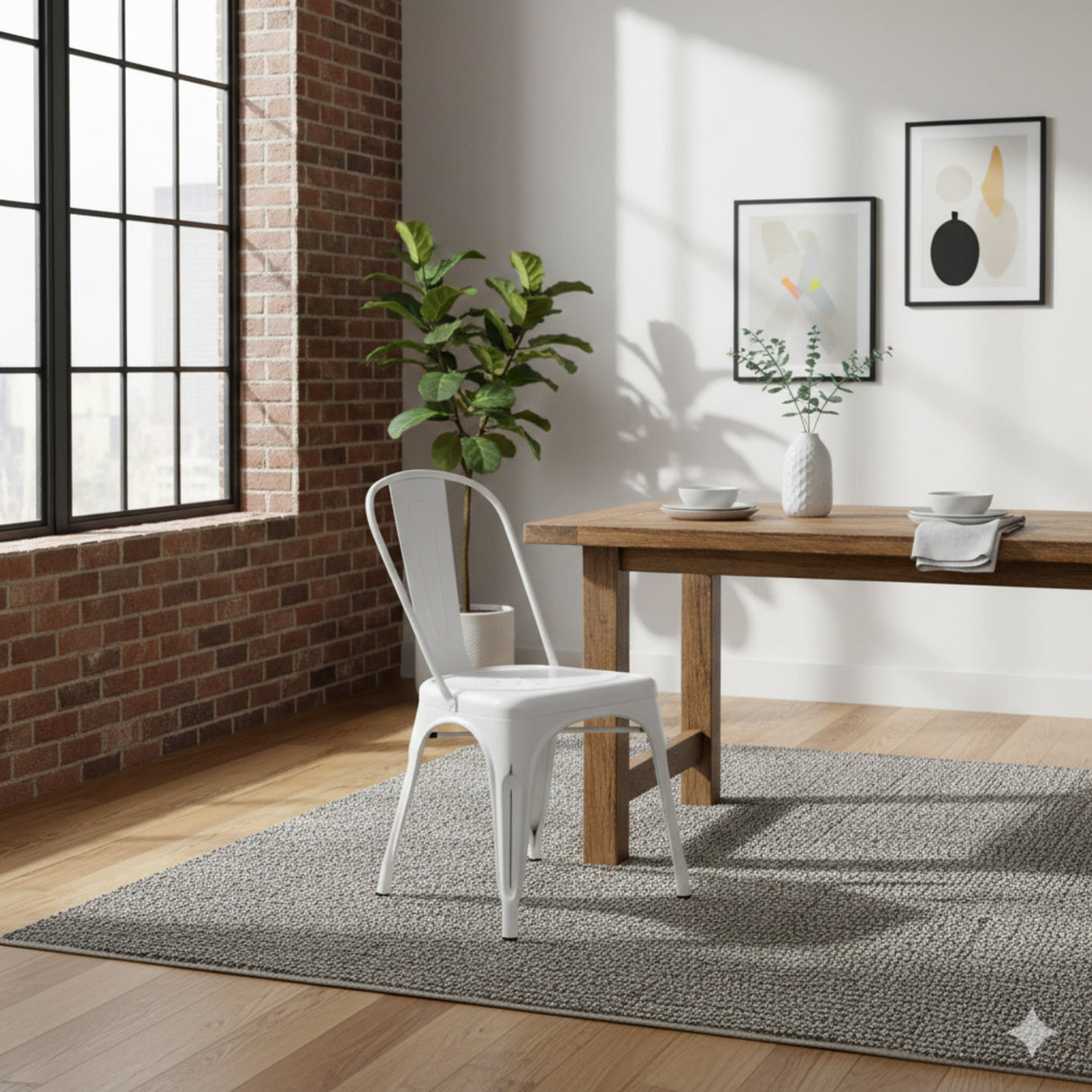 Silla para Restaurante Tolix Blanco 43x84cm con Espaldar y Asisento Ovalado - SILLAS Y BUTACOS | Bylmo