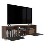 Rack de TV Classic Avellana y Wengue 180x52.5cm para TV Hasta 70" Pulgadas con Cuatro Compartimientos
