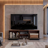 Rack de TV Classic Avellana y Wengue 180x52.5cm para TV Hasta 70" Pulgadas con Cuatro Compartimientos