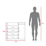 Cómoda Z 91 Cartagena y Blanco 91x88.6cm De Cuatro Hileras con Cuatro Cajones y con Espacio para TV