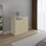 Cómoda Z 91 Cartagena y Blanco 91x88.6cm De Cuatro Hileras con Cuatro Cajones y con Espacio para TV