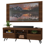 Combo Rack con Panel de Tv Florida Marrón 175x63cm para Tv Hasta 65" Pulgadas con Dos Cajones y con Cuatro Compartimientos - MUEBLES DE TV | Bylmo
