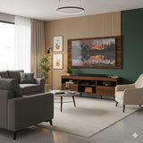 Combo Rack con Panel de Tv Florida Marrón 175x63cm para Tv Hasta 65" Pulgadas con Dos Cajones y con Cuatro Compartimientos - MUEBLES DE TV | Bylmo