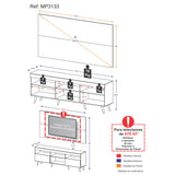 Combo Rack con Panel de Tv Florida Marrón 175x63cm para Tv Hasta 65" Pulgadas con Dos Cajones y con Cuatro Compartimientos - MUEBLES DE TV | Bylmo