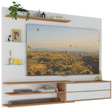 Centro de Entretenimiento Rio Blanco y Marrón 180x141cm para Tv Hasta 65" Pulgadas con Un Cajón y con Cinco Compartimientos - MUEBLES DE TV | Bylmo