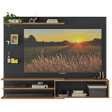 Centro de Entretenimiento Rio Negro y Marrón 180x141cm para Tv Hasta 65" Pulgadas con Un Cajón y con Cinco Compartimientos - MUEBLES DE TV | Bylmo