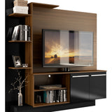 Centro de Entretenimiento Colon Negro y Marrón 165x164cm para Tv Hasta 55" Pulgadas con Un Cajón y con Seis Compartimientos - MUEBLES DE TV | Bylmo