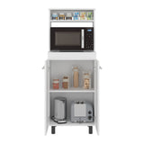 Mueble Microondas Alani Blanco 60x140cm con Dos Puertas y con Patas