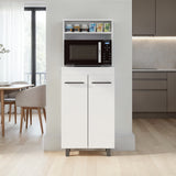 Mueble Microondas Alani Blanco 60x140cm con Dos Puertas y con Patas