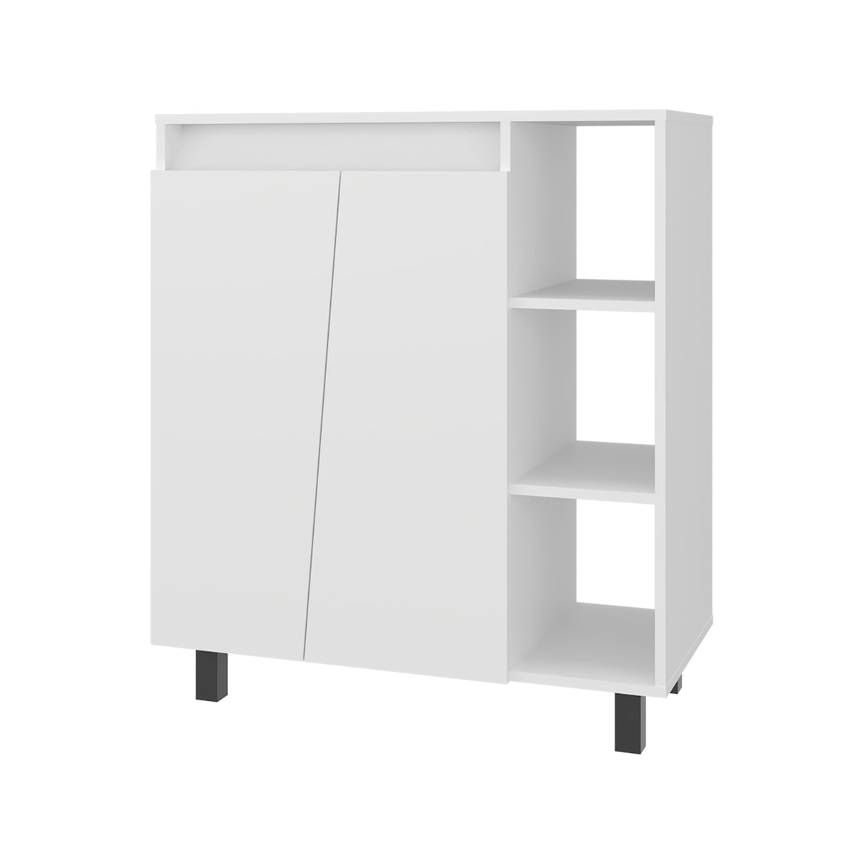 Mueble Microondas Cesena Blanco 80x92.2cm con Dos Puertas y con Patas