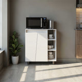 Mueble Microondas Cesena Blanco 80x92.2cm con Dos Puertas y con Patas