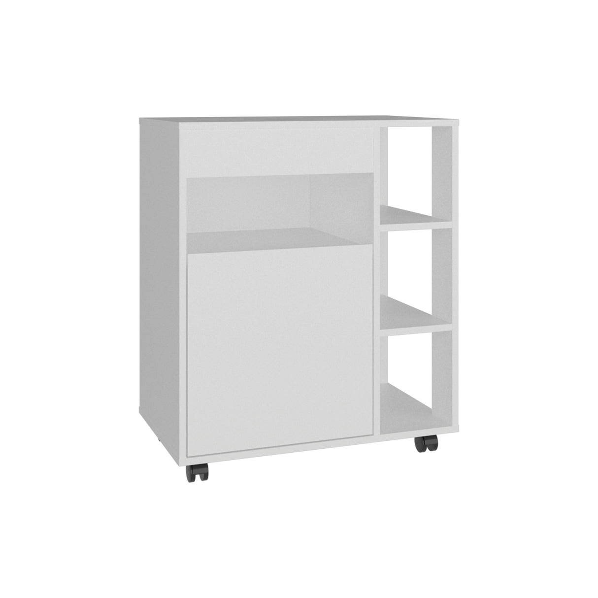 Carro Microondas Kaito Blanco 65.5x77.1cm con Una Puerta y con Ruedas