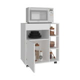 Carro Microondas Kaito Blanco 65.5x77.1cm con Una Puerta y con Ruedas