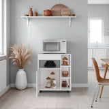 Carro Microondas Kaito Blanco 65.5x77.1cm con Una Puerta y con Ruedas