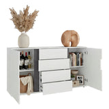 Cómoda Bisbee Blanco Marquez y Plomo 160x85cm de Cuatro Hileras con Cuatro Cajones - CAJONERAS Y COMODAS | Bylmo