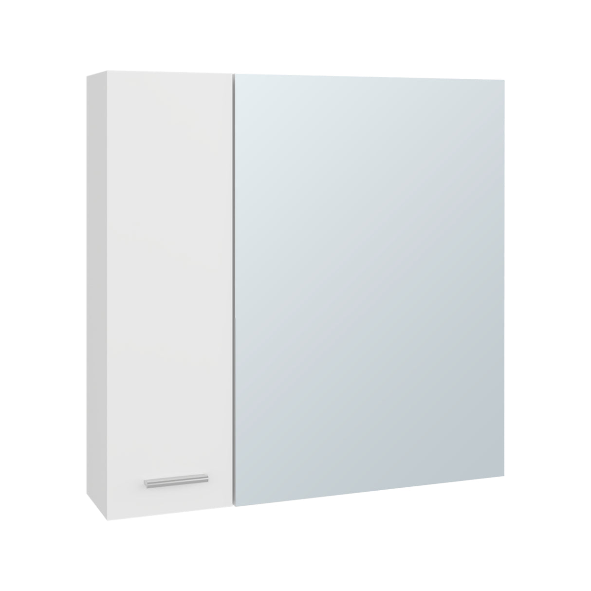Gabinete de Baño Barcelona Blanco 60x60cm Cuadrado con una Puerta y con Espejo - GABINETES DE BANHO | Bylmo