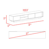 Rack de TV Maldivas Fresno Europeo y Capri 230x40cm para TV Hasta 85" Pulgadas con Dos Compartimientos - MUEBLES DE TV | Bylmo