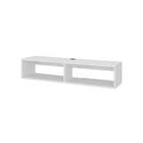 Rack de TV Rockwood Blanco 121.1x25.3cm para TV Hasta 55" Pulgadas con Dos Compartimientos y con Ranura para Cables - MUEBLES DE TV | Bylmo