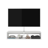 Rack de TV Rockwood Blanco 121.1x25.3cm para TV Hasta 55" Pulgadas con Dos Compartimientos y con Ranura para Cables - MUEBLES DE TV | Bylmo
