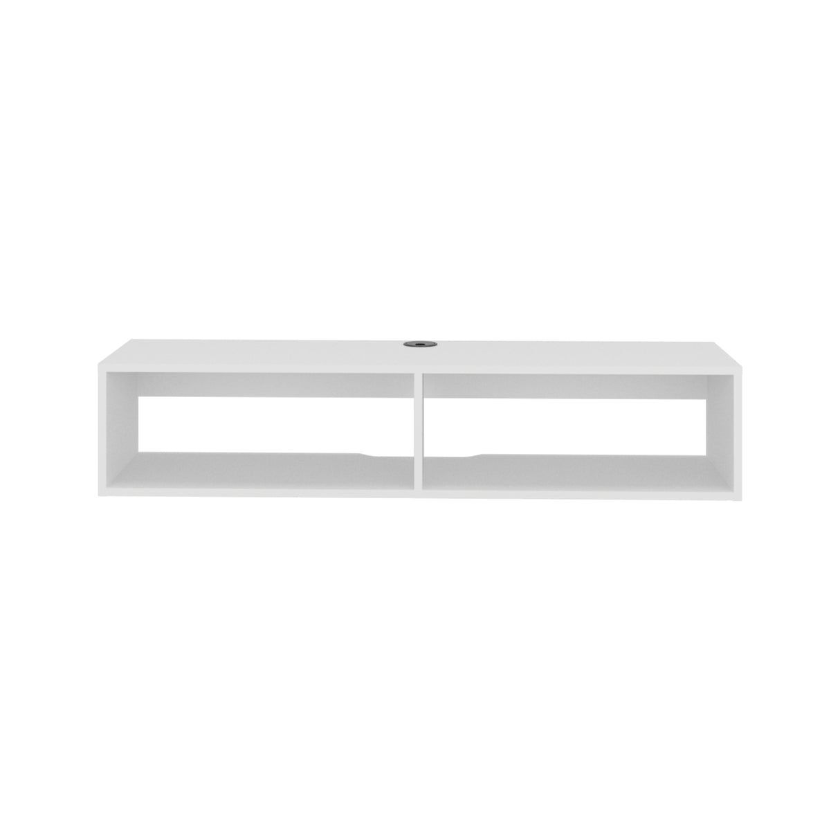 Rack de TV Rockwood Blanco 121.1x25.3cm para TV Hasta 55" Pulgadas con Dos Compartimientos y con Ranura para Cables - MUEBLES DE TV | Bylmo